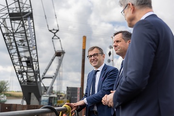 DB300789 Baustart für neue Huntebrücke Elsfleth