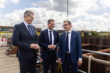 DB300791 Baustart für neue Huntebrücke Elsfleth