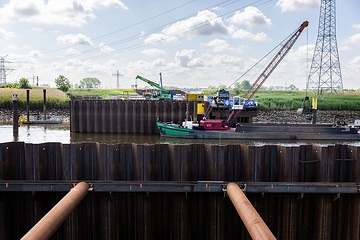 DB300793 Bau der neuen Huntebrücke Elsfleth