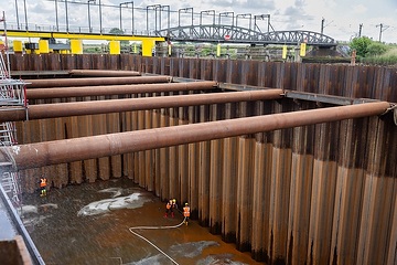 DB300795 Baustart für neue Huntebrücke Elsfleth