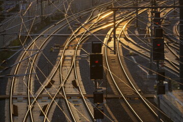 Bahnknoten Erfurt Hbf im Morgenlicht
