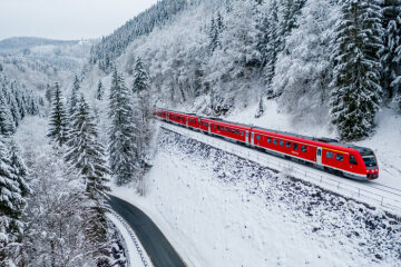 Unterwegs mit DB Regio im winterlichen Thüringer Wald - Triebwagen Baureihe VT 612