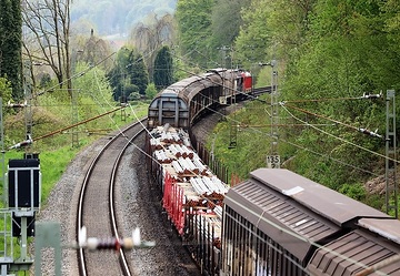 DB Cargo unterwegs im Einzelwagenverkehr auf der Strecke Osnabrück - Bremen bei Ostercappeln