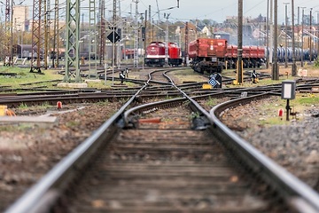 Schieneninfrastruktur im Bahnhof Riesa