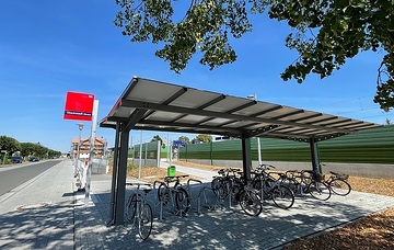 Neue Fahrradstellplätze im Bahnhof Stockstadt