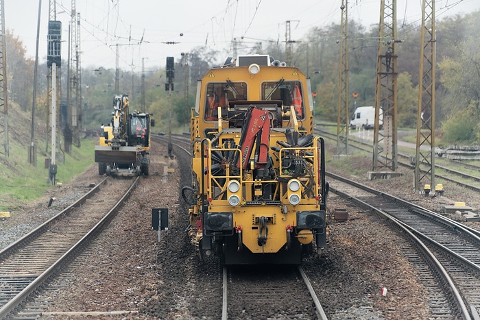 DB248135 DB Bahnbau aktiv auf einer Gleisbaustelle im Netz der DB