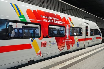 DB Fernverkehr als "Nationaler Partner der UEFA EURO 2024™" (ICE 4 Baureihe 412 gebrandet)