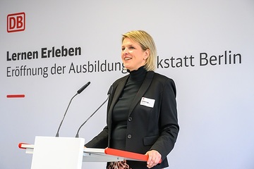 Eröffnung der Ausbildungswerkstatt Berlin am 07.02.2024 Im Bild: Corinna Vogt, Geschäftsleiterin von DB Training, Learning & Consulting