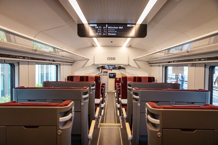DB253750 Mehr Komfort für Reisende nach Österreich und Italien: Der Railjet der neuen Generation